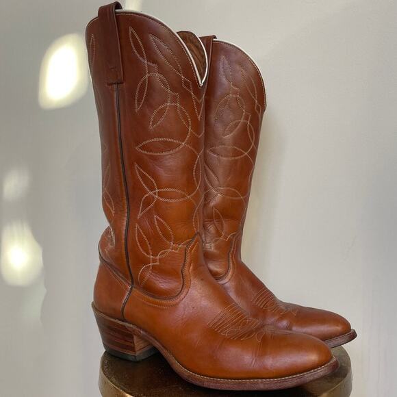 Durango West 10.5B Cowboy Boots | Vintage Leather Western Tall Rodeo Handmade - Picture 3 of 12
